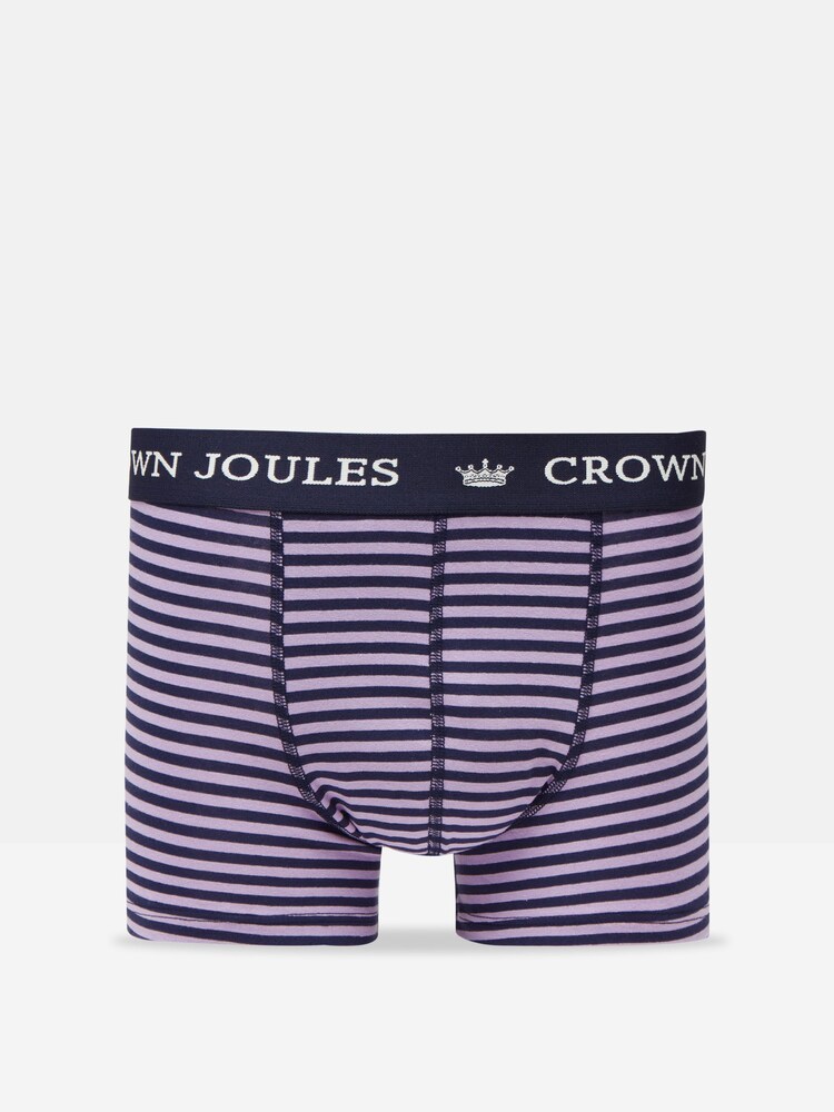 Joules Crown Joules Blue/Purple Pack of Two Cotton Boxers - Image 2 of 4