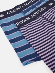 Joules Crown Joules Blue/Purple Pack of Two Cotton Boxers - Image 4 of 4