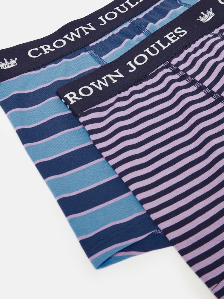 Joules Crown Joules Blue/Purple Pack of Two Cotton Boxers - Image 4 of 4 Joules Crown Joules Blue/Purple Pack of Two Cotton Boxers - Image 4 of 4