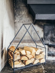 Ivyline Black Black Contemporary Log Storage Basket - Image 1 of 2