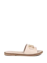 Jones Bootmaker Gold Emillina Leather Buckle Mule Sandals - Image 1 of 6