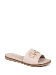 Jones Bootmaker Gold Emillina Leather Buckle Mule Sandals - Image 2 of 6