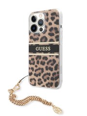 Guess Natural iPhone 13 Pro Case - Pc/Tpu Stripe with Charm Chain - Image 2 of 8