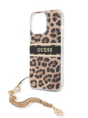 Guess Natural iPhone 13 Pro Case - Pc/Tpu Stripe with Charm Chain - Image 6 of 8