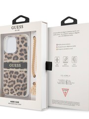 Guess Natural iPhone 13 Pro Case - Pc/Tpu Stripe with Charm Chain - Image 8 of 8