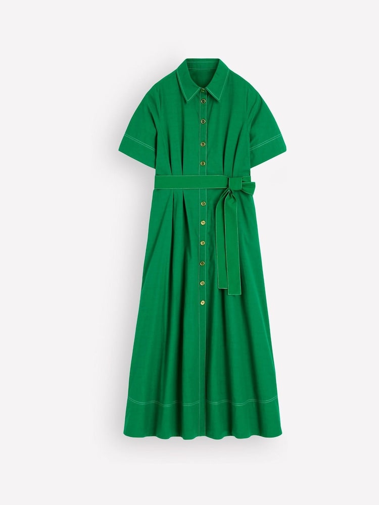 Boden Green Sarah Cotton Midi Shirt Dress - Image 1 of 1 Boden Green Sarah Cotton Midi Shirt Dress - Image 1 of 1