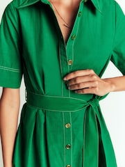 Boden Green Sarah Cotton Midi Shirt Dress - Image 2 of 6