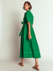 Boden Green Sarah Cotton Midi Shirt Dress - Image 3 of 6