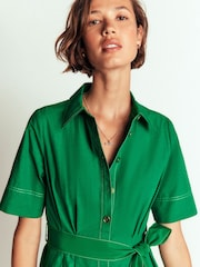 Boden Green Sarah Cotton Midi Shirt Dress - Image 4 of 6