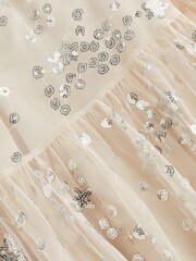 Mint Velvet Neutral Star Sequin Dress - Image 9 of 9
