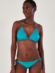 Monsoon Blue Scallop Bikini Top with Recycled Polyester - Image 1 of 4