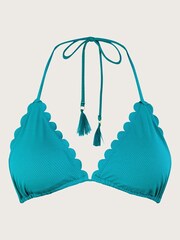 Monsoon Blue Scallop Bikini Top with Recycled Polyester - Image 4 of 4