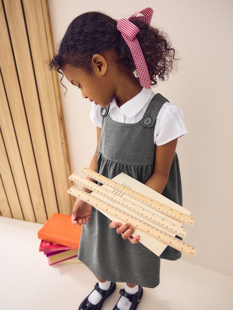 Grey Jersey Stretch Pinafore School Dress (3-14yrs) - Image 2 of 7