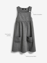 Grey Jersey Stretch Pinafore School Dress (3-14yrs) - Image 3 of 7