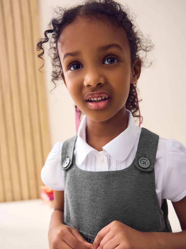 Grey Jersey Stretch Pinafore School Dress (3-14yrs) - Image 5 of 8