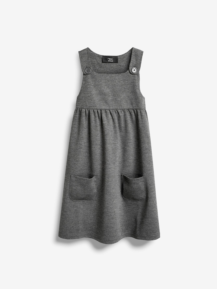 Grey Jersey Stretch Pinafore School Dress (3-14yrs) - Image 6 of 8