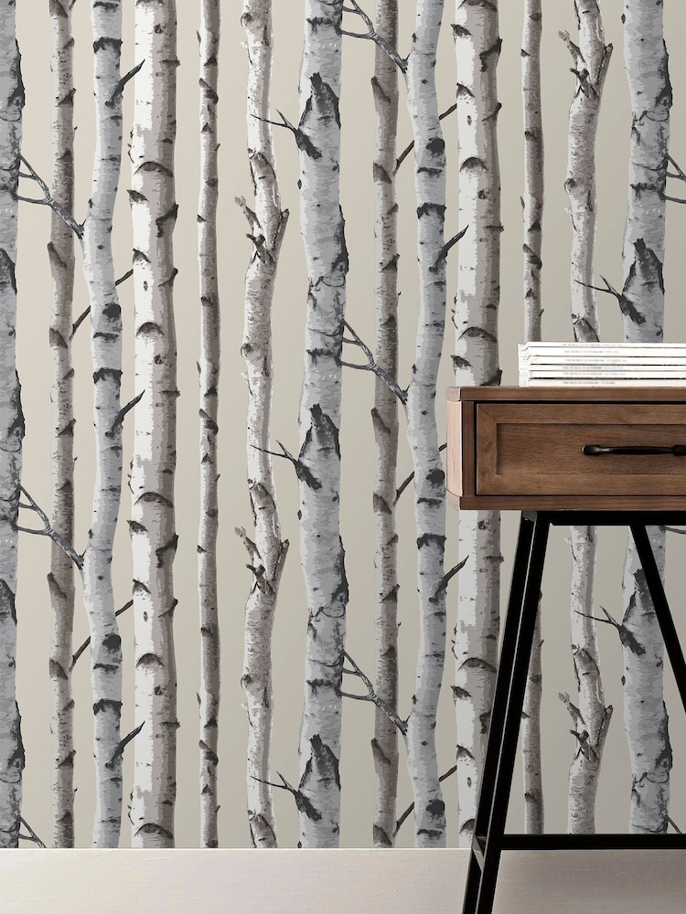 Fine Décor Natural Distinctive Birch Tree Sidewall Wallpaper - Image 1 of 2