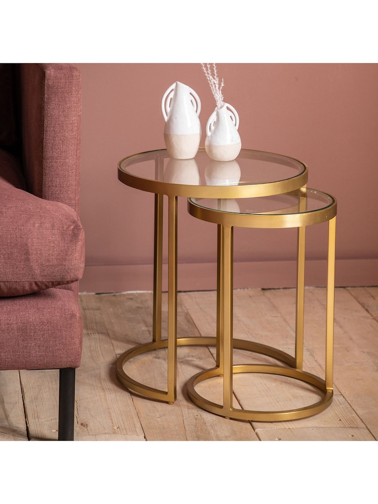 Gallery Home Gold Ruston Nest of 2 Tables - Image 1 of 11