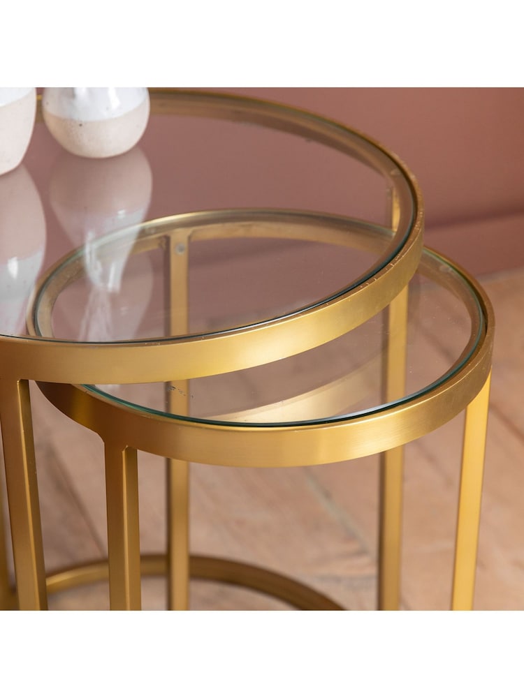 Gallery Home Gold Ruston Nest of 2 Tables - Image 2 of 11