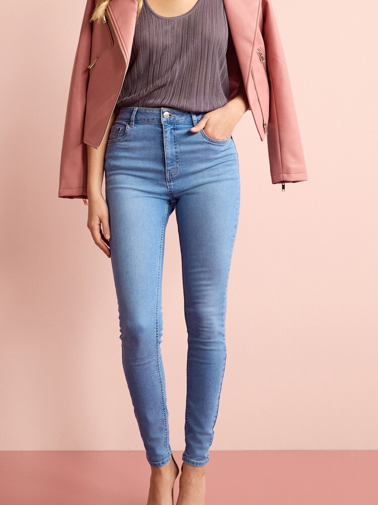 Jasnoniebieskie - Push-Up Skinny Jeans - Image 2 of 5