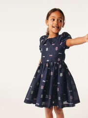 Baker by Ted Baker Navy Cloque Dress - Image 1 of 9