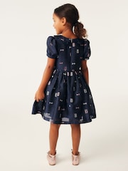 Baker by Ted Baker Navy Cloque Dress - Image 3 of 9