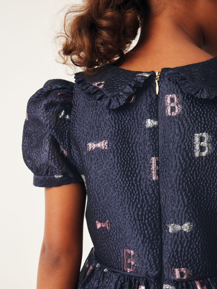 Baker by Ted Baker Navy Cloque Dress - Image 4 of 9