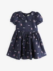 Baker by Ted Baker Navy Cloque Dress - Image 6 of 9