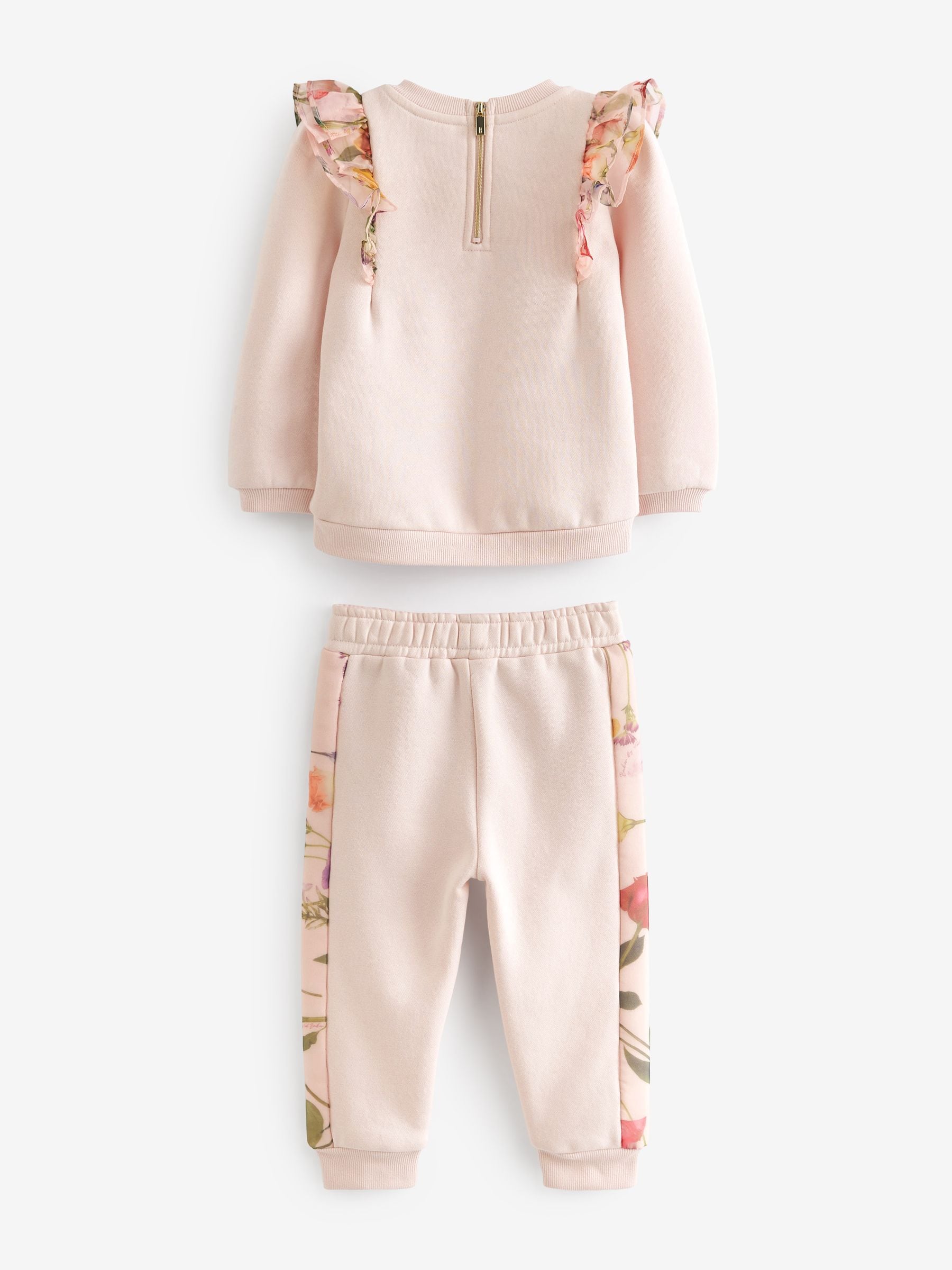 Girls Baker by Ted Baker Frill Sweater and Joggers Set Pink