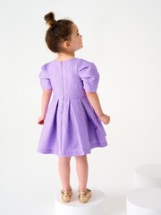 Baker by Ted Baker Lilac Purple Cloque Dress - Image 5 of 9