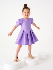 Baker by Ted Baker Lilac Purple Cloque Dress - Image 6 of 9