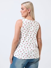 Yours Curve White Limited Ribbed Vest Top - Image 3 of 5