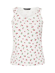 Yours Curve White Limited Ribbed Vest Top - Image 5 of 5