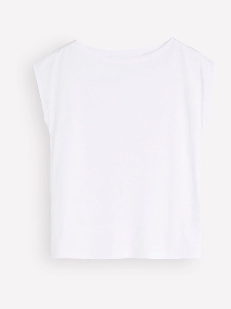 Άσπρο - Boden Supersoft T-Shirt με λαιμόκοψη - Εικόνα 4 από 4