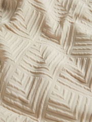 Natural Embossed Geometric Duvet Cover And Pillowcase Set - Image 4 of 4
