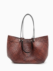 AllSaints Brown Allington Straw Tote Bag - Image 2 of 7