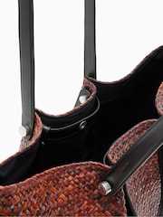 AllSaints Brown Allington Straw Tote Bag - Image 3 of 7