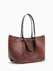 AllSaints Brown Allington Straw Tote Bag - Image 4 of 7