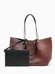 AllSaints Brown Allington Straw Tote Bag - Image 7 of 7