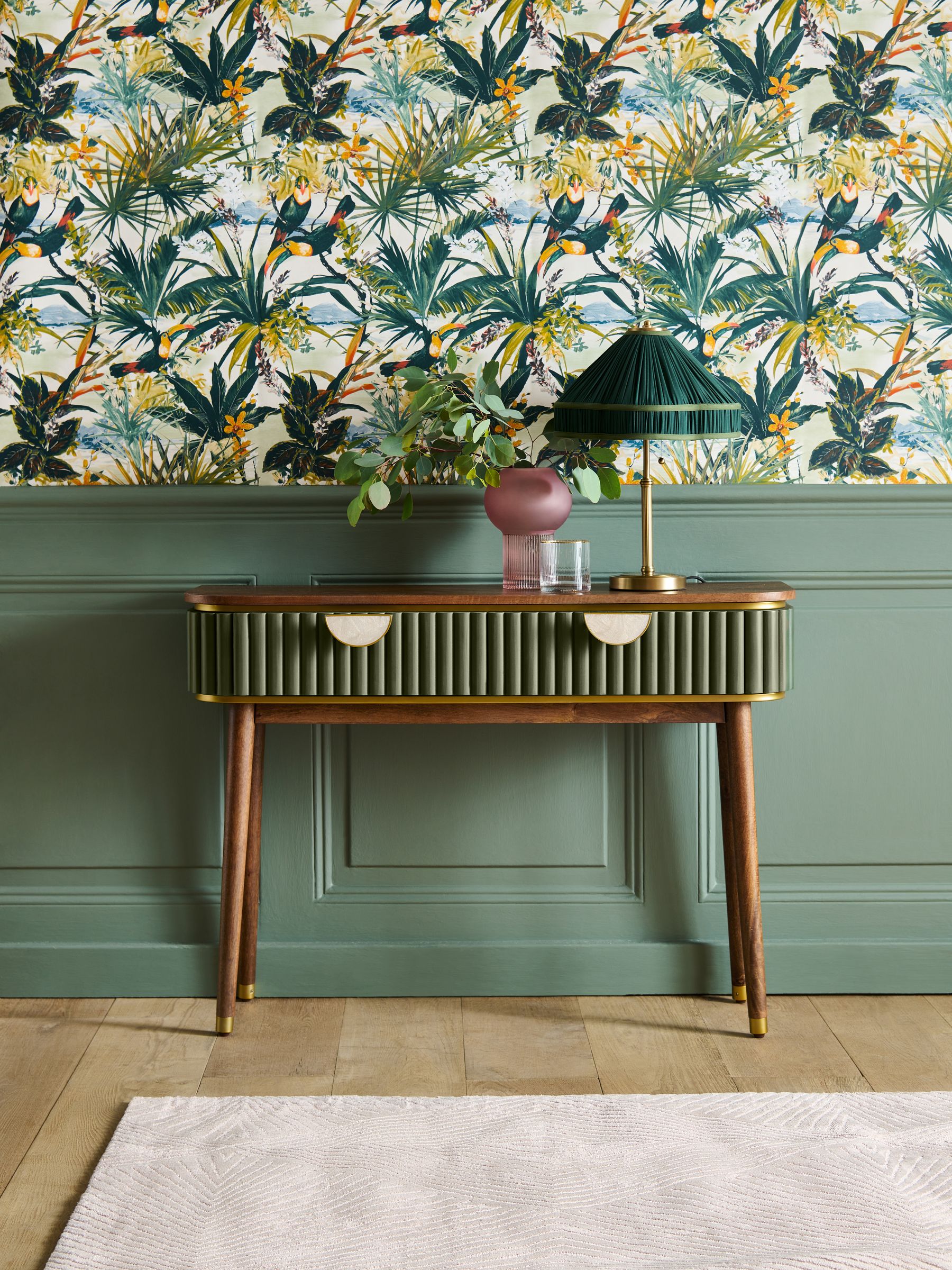 Green console table sale