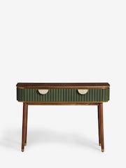 Clarke & Clarke Ribbed Green Mango Wood Calisto Console Table - Image 4 of 8