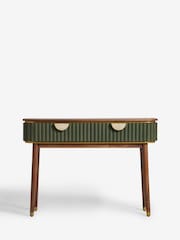 Clarke & Clarke Ribbed Green Mango Wood Calisto Console Table - Image 5 of 8