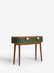 Clarke & Clarke Ribbed Green Mango Wood Calisto Console Table - Image 6 of 8