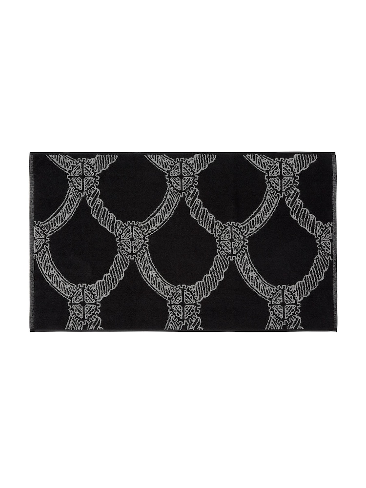 Ted Baker Black/White 100% Cotton Braid Bath Mat - Image 2 of 2