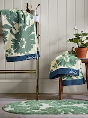 Joules Green Aplarist Floral 100% Cotton Towel - Image 1 of 2