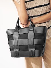 Black Weave Shoulder Bag - Image 1 of 8