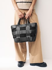 Black Weave Shoulder Bag - Image 2 of 8