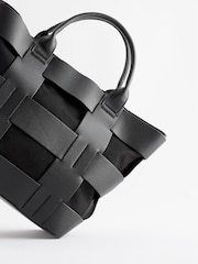 Black Weave Shoulder Bag - Image 5 of 8