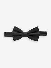 Black Plain Silk Bow Tie - Image 1 of 5