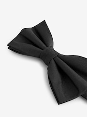 Black Plain Silk Bow Tie - Image 2 of 5